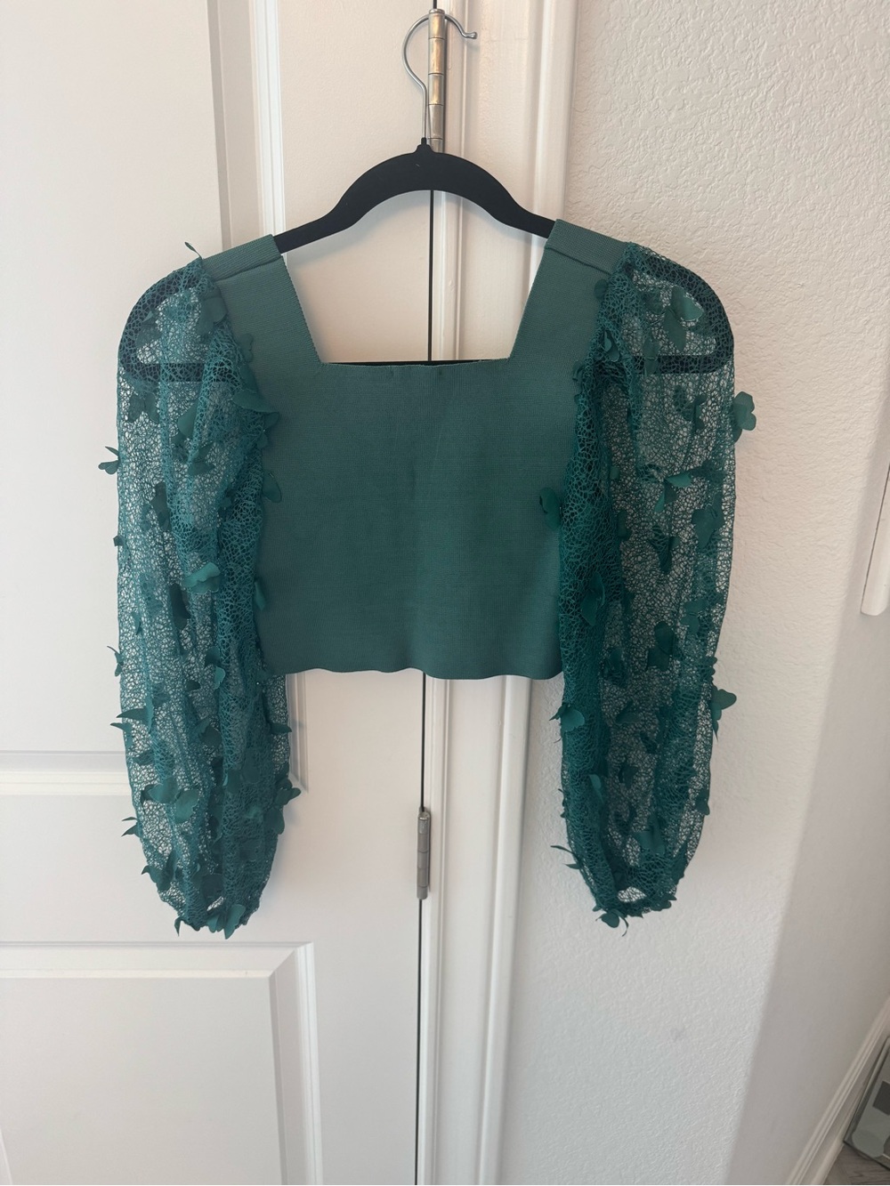 Free People Green Square-Neck Crop Top - Picture 6 of 9